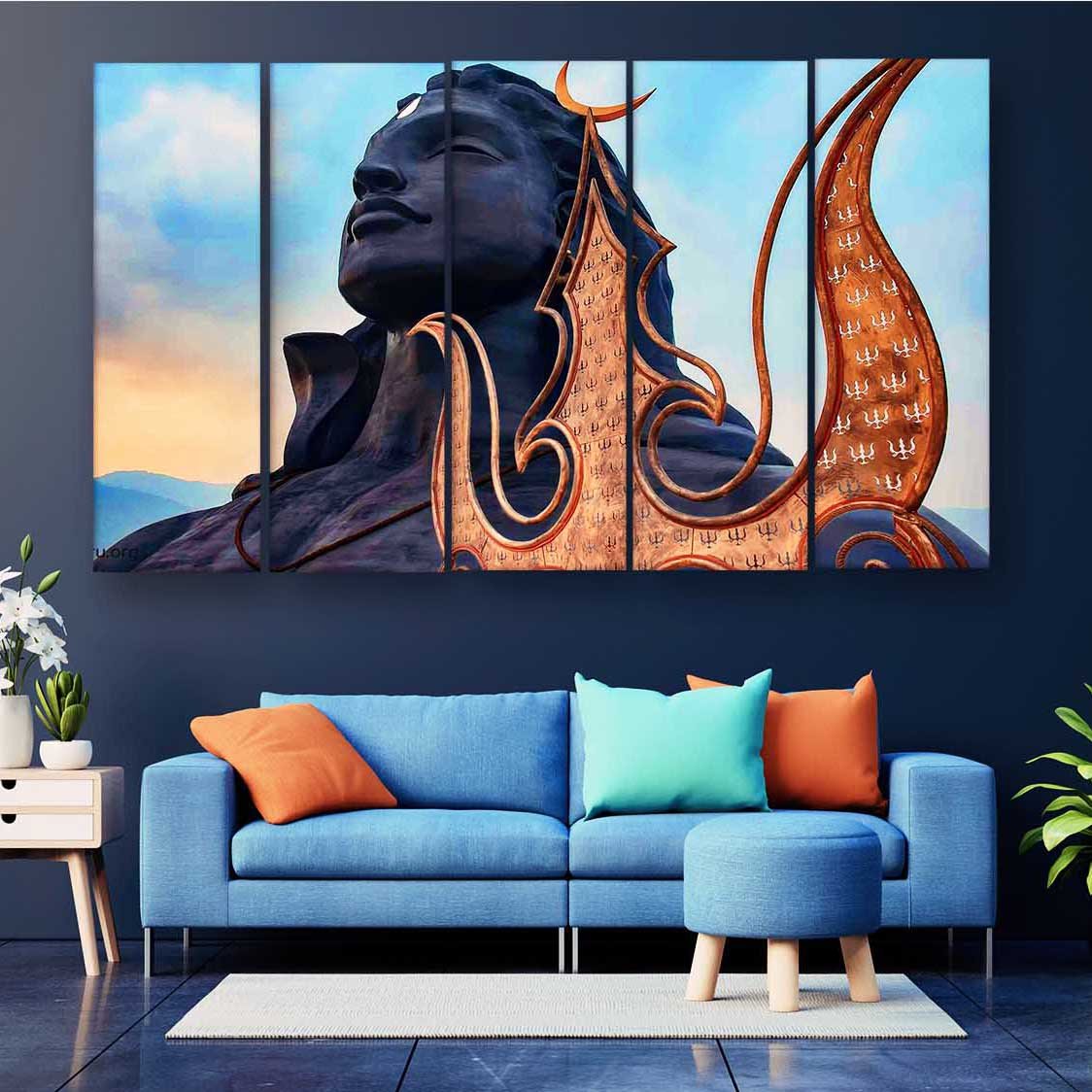 Casperme Shiva Mahadev Wall Painting For Living Room for Bedroom, Hotels & Office Decoration (48×30 inhes)