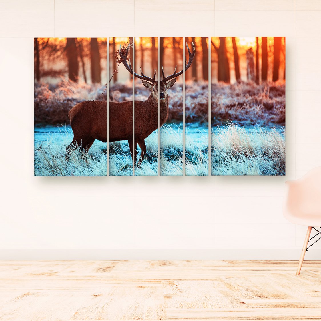 Casperme Beautiful Deer  Nature Wall Painting Grill Frames For Living Room for Bedroom, Hotels & Office Decoration (60 x 36 inches)