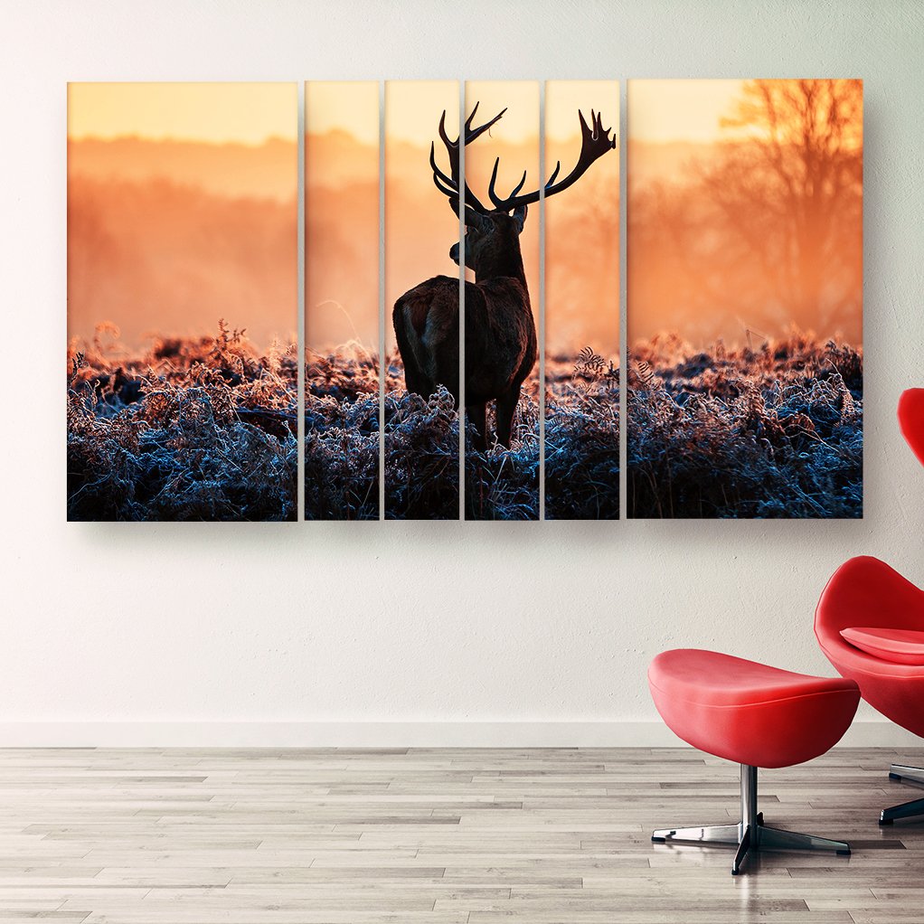 Casperme Beautiful Deer  Nature Wall Painting Grill Frames For Living Room for Bedroom, Hotels & Office Decoration (60 x 36 inches)