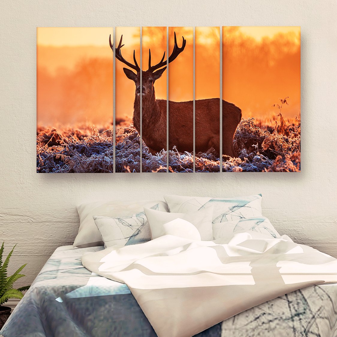 Casperme Beautiful Deer  Nature Wall Painting Grill Frames For Living Room for Bedroom, Hotels & Office Decoration (60 x 36 inches)