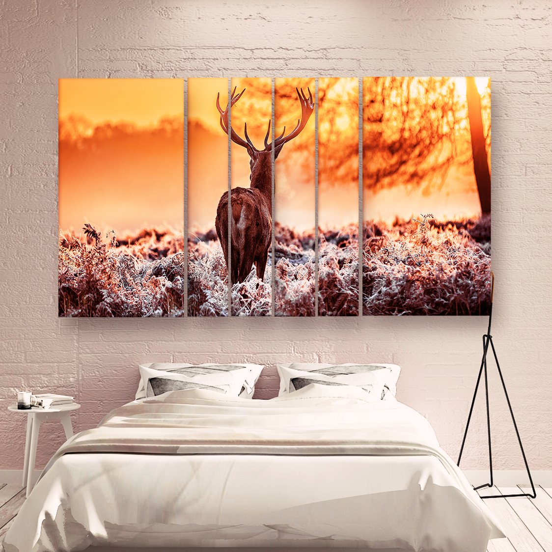 Casperme Beautiful Deer  Nature Wall Painting Grill Frames For Living Room for Bedroom, Hotels & Office Decoration (60 x 36 inches)