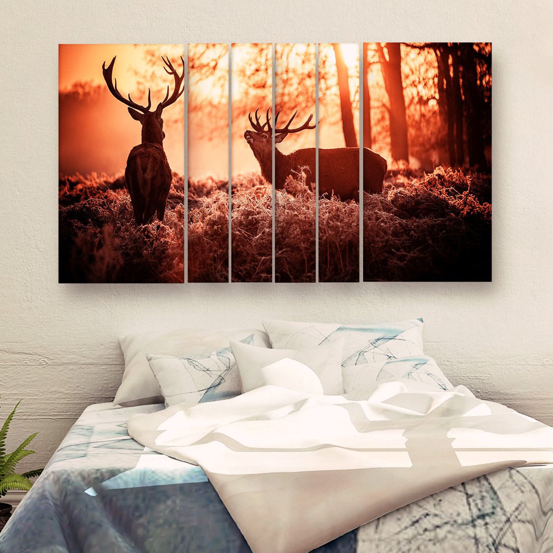 Casperme Beautiful Deer  Nature Wall Painting Grill Frames For Living Room for Bedroom, Hotels & Office Decoration (60 x 36 inches)