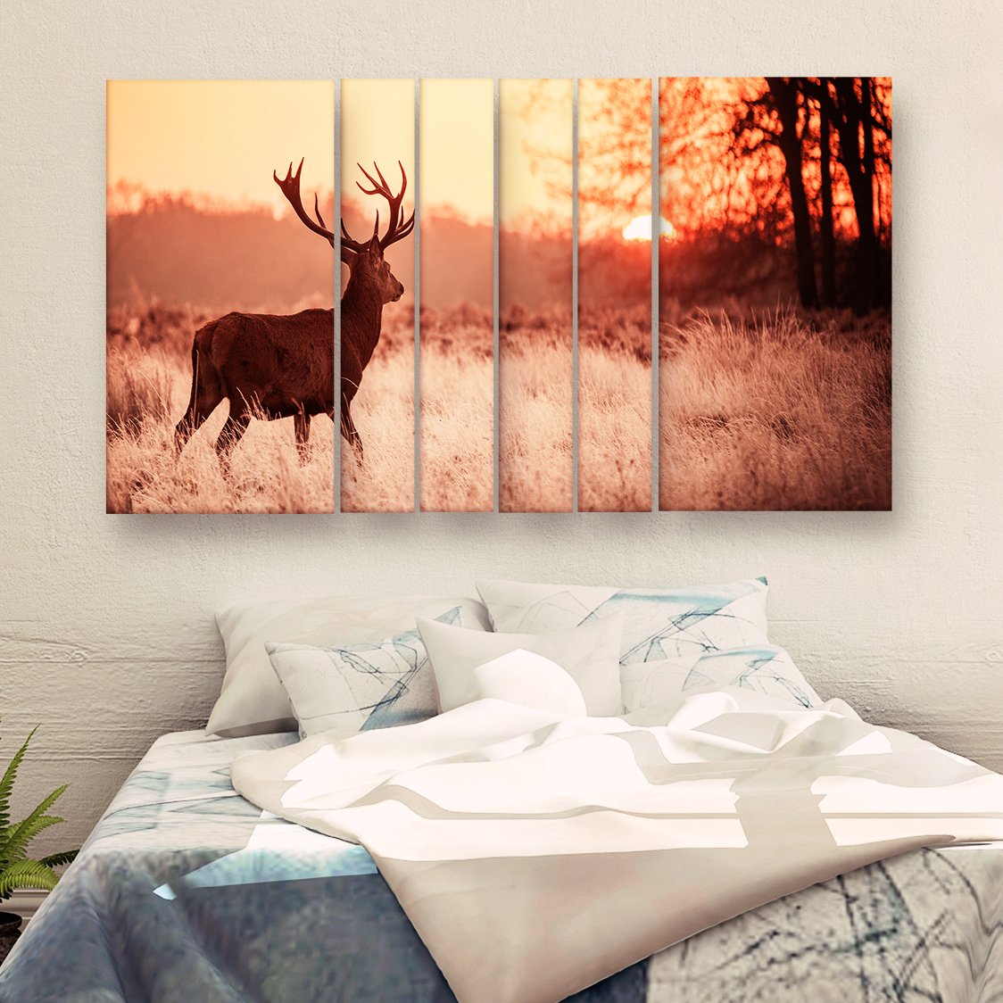 Casperme Beautiful Deer  Nature Wall Painting Grill Frames For Living Room for Bedroom, Hotels & Office Decoration (60 x 36 inches)