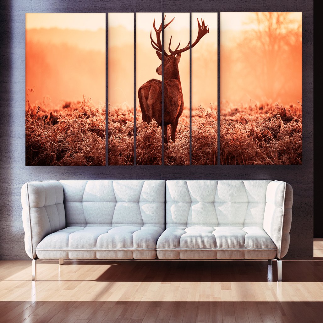 Casperme Beautiful Deer  Nature Wall Painting Grill Frames For Living Room for Bedroom, Hotels & Office Decoration (60 x 36 inches)