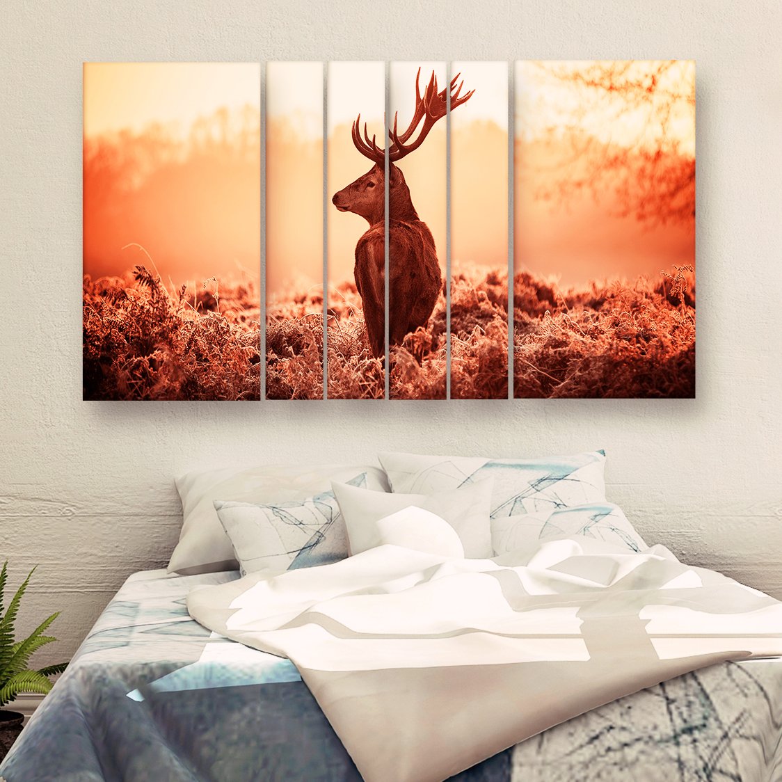 Casperme Beautiful Deer  Nature Wall Painting Grill Frames For Living Room for Bedroom, Hotels & Office Decoration (60 x 36 inches)