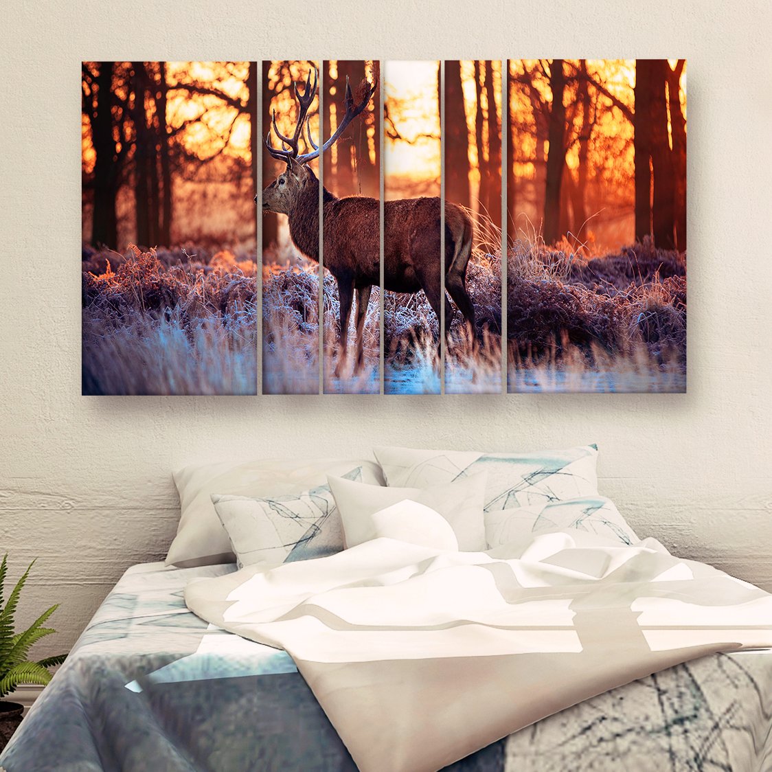 Casperme Beautiful Deer  Nature Wall Painting Grill Frames For Living Room for Bedroom, Hotels & Office Decoration (60 x 36 inches)