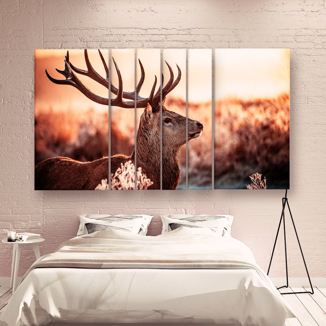 Casperme Beautiful Deer  Nature Wall Painting Grill Frames For Living Room for Bedroom, Hotels & Office Decoration (60 x 36 inches)