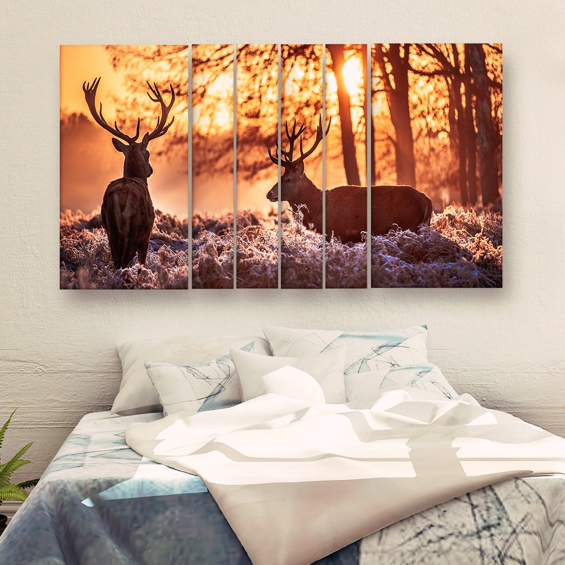 Casperme Beautiful Deer  Nature Wall Painting Grill Frames For Living Room for Bedroom, Hotels & Office Decoration (60 x 36 inches)