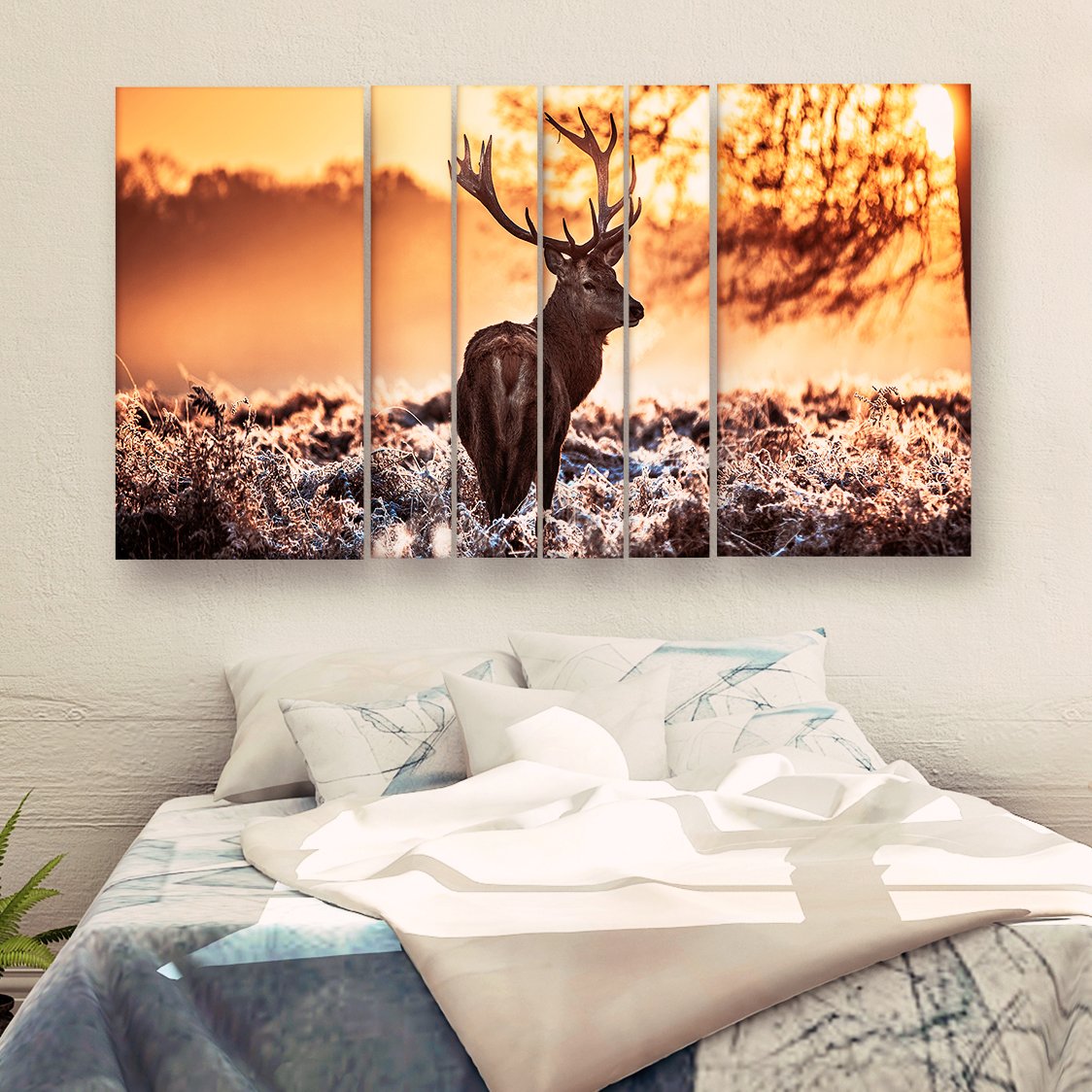 Casperme Beautiful Deer  Nature Wall Painting Grill Frames For Living Room for Bedroom, Hotels & Office Decoration (60 x 36 inches)