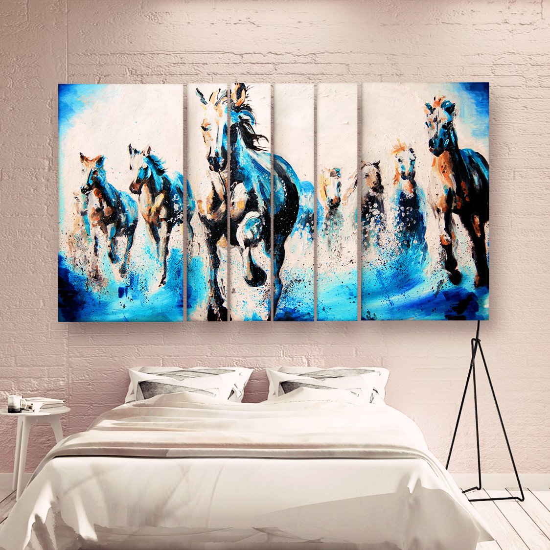 Casperme Beautiful Horse Wall Painting Grill Frames For Living Room for Bedroom, Hotels & Office Decoration (60 x 36 inches)