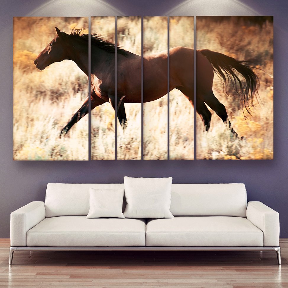 Casperme Beautiful Horse Wall Painting Grill Frames For Living Room for Bedroom, Hotels & Office Decoration (60 x 36 inches)