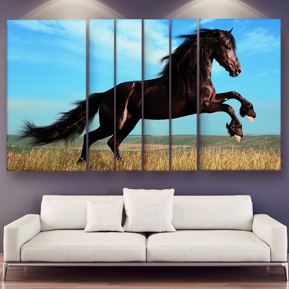 Casperme Beautiful Horse Wall Painting Grill Frames For Living Room for Bedroom, Hotels & Office Decoration (60 x 36 inches)