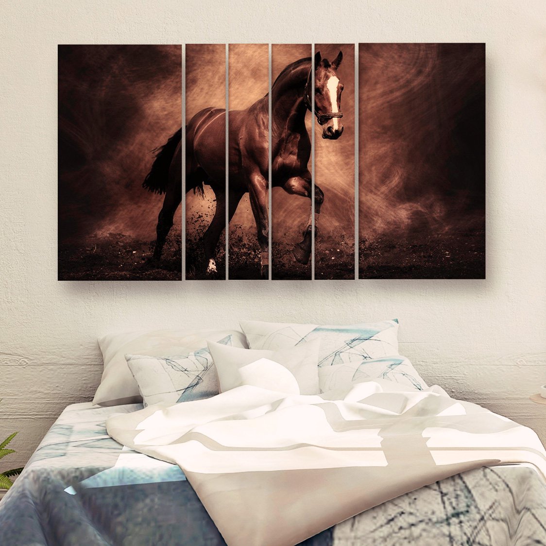 Casperme Beautiful Horse Wall Painting Grill Frames For Living Room for Bedroom, Hotels & Office Decoration (60 x 36 inches)