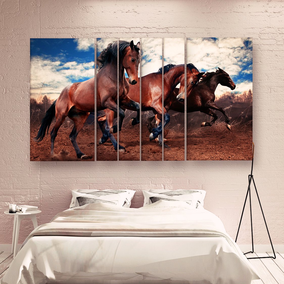 Casperme Beautiful Horse Wall Painting Grill Frames For Living Room for Bedroom, Hotels & Office Decoration (60 x 36 inches)