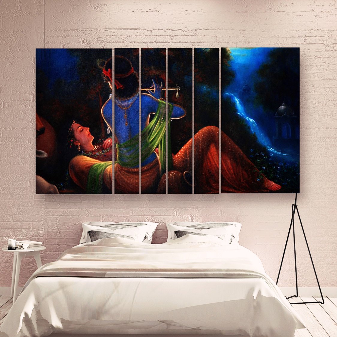 Casperme Radha Krishna Wall Painting Grill Frames For Living Room for Bedroom, Hotels & Office Decoration (60 x 36 inches)