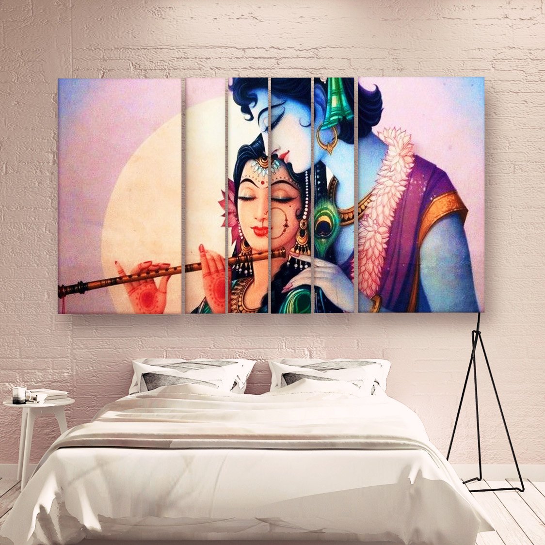 Casperme Radha Krishna Wall Painting Grill Frames For Living Room for Bedroom, Hotels & Office Decoration (60 x 36 inches)