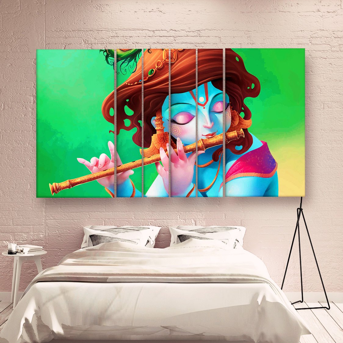 Casperme Radha Krishna Wall Painting Grill Frames For Living Room for Bedroom, Hotels & Office Decoration (60 x 36 inches)