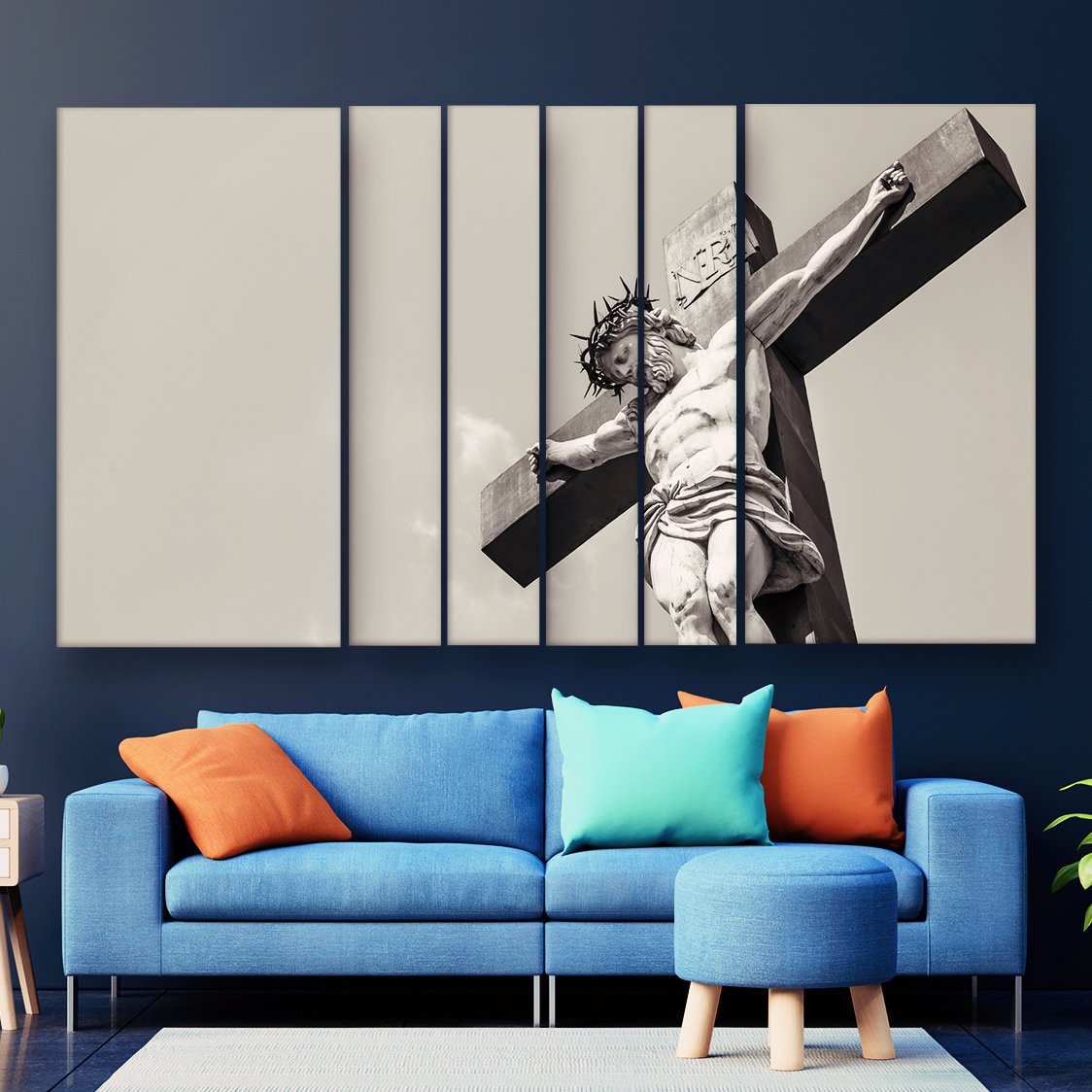 Casperme Lord Jesus Christ / Yeshu Wall Painting Grill Frames For Living Room for Bedroom, Hotels & Office Decoration (60 x 36 inches)