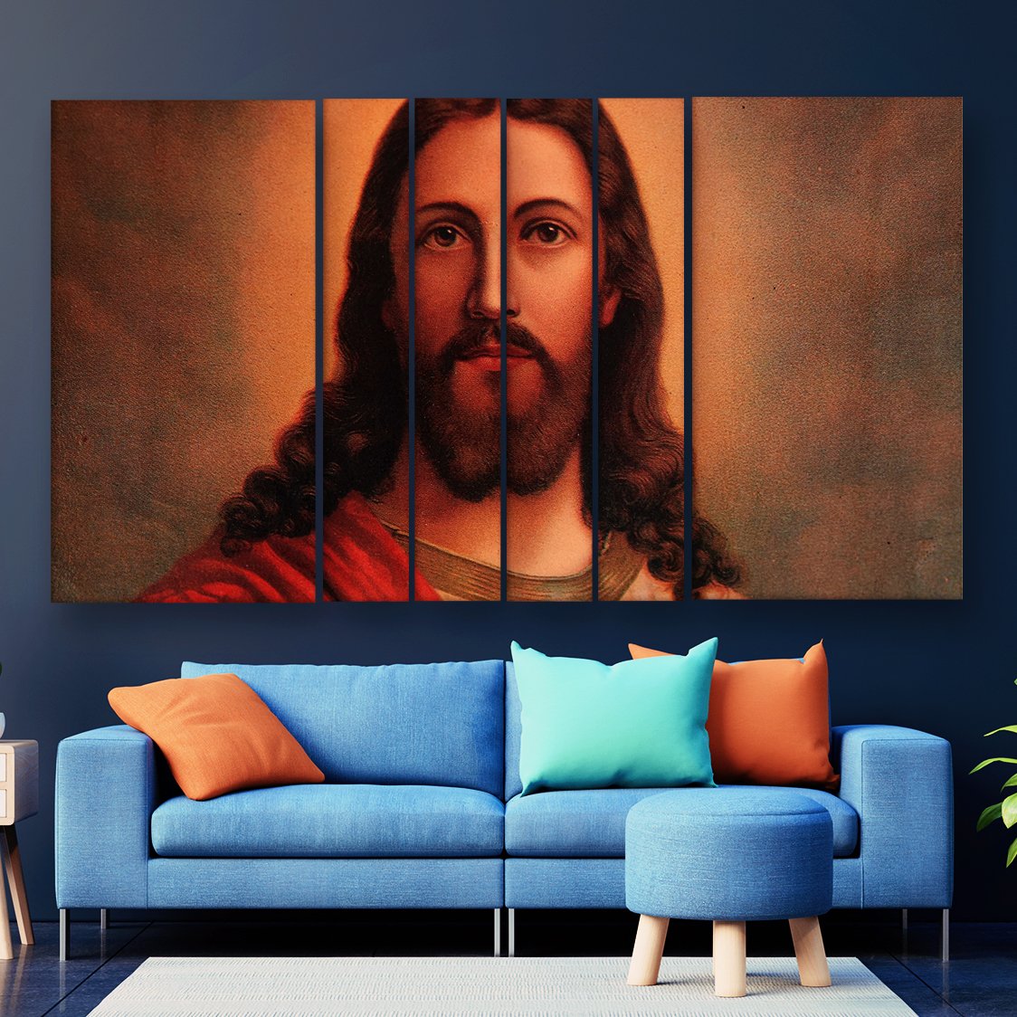 Casperme Lord Jesus Christ / Yeshu Wall Painting Grill Frames For Living Room for Bedroom, Hotels & Office Decoration (60 x 36 inches)