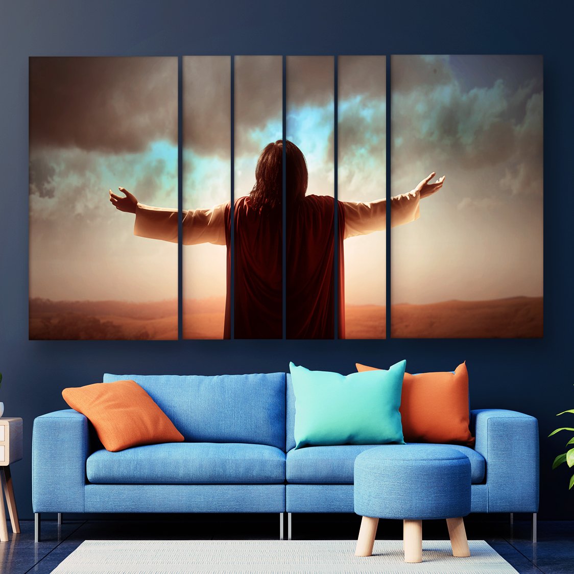 Casperme Lord Jesus Christ / Yeshu Wall Painting Grill Frames For Living Room for Bedroom, Hotels & Office Decoration (60 x 36 inches)