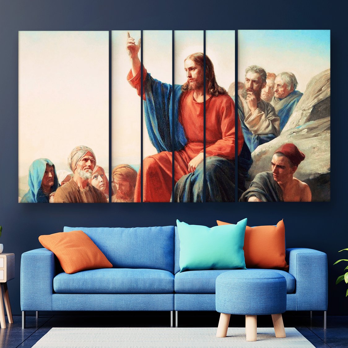 Casperme Lord Jesus Christ / Yeshu Wall Painting Grill Frames For Living Room for Bedroom, Hotels & Office Decoration (60 x 36 inches)