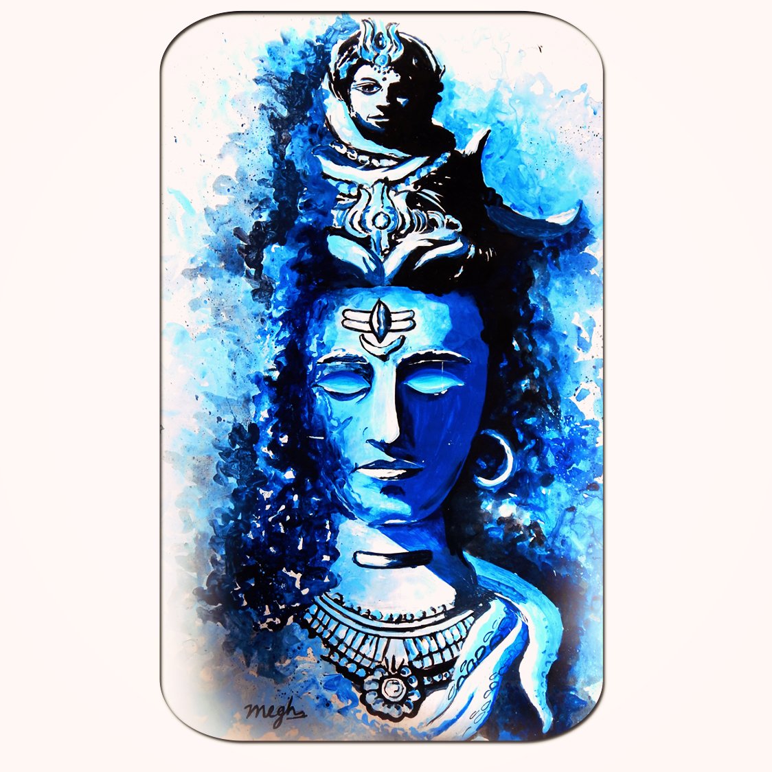 Casperme Lord Shiva Big Frame Wall Painting For Living Room & Office (18 x 36 inches)