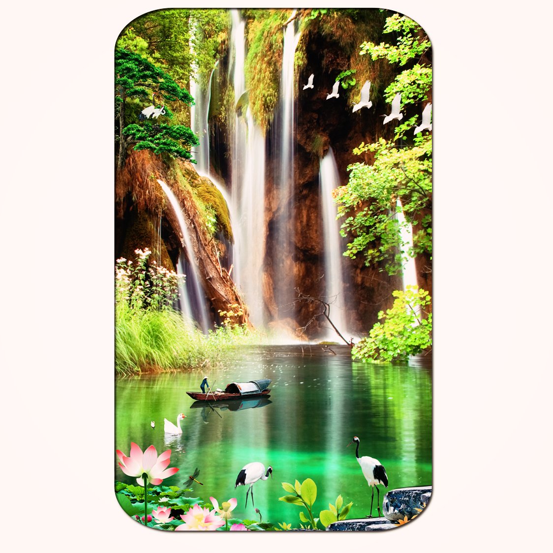 Casperme Beautiful Waterfalls Big Frame Wall Painting For Living Room & Office (18 x 36 inches)