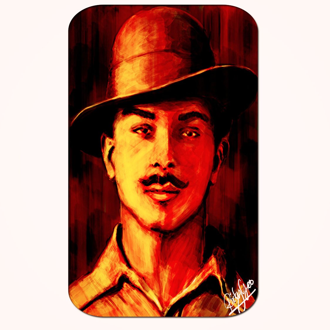 Casperme Bhagat Singh Big Frame Wall Painting For Living Room & Office (18 x 36 inches)