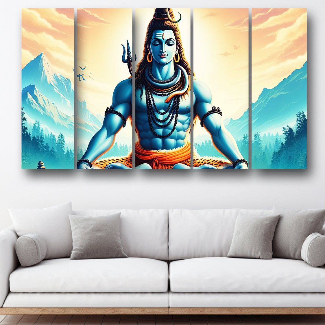 Casperme Lord Shiv Wall Painting For Living Room for Bedroom, Hotels & Office Decoration (48×30 inhes)