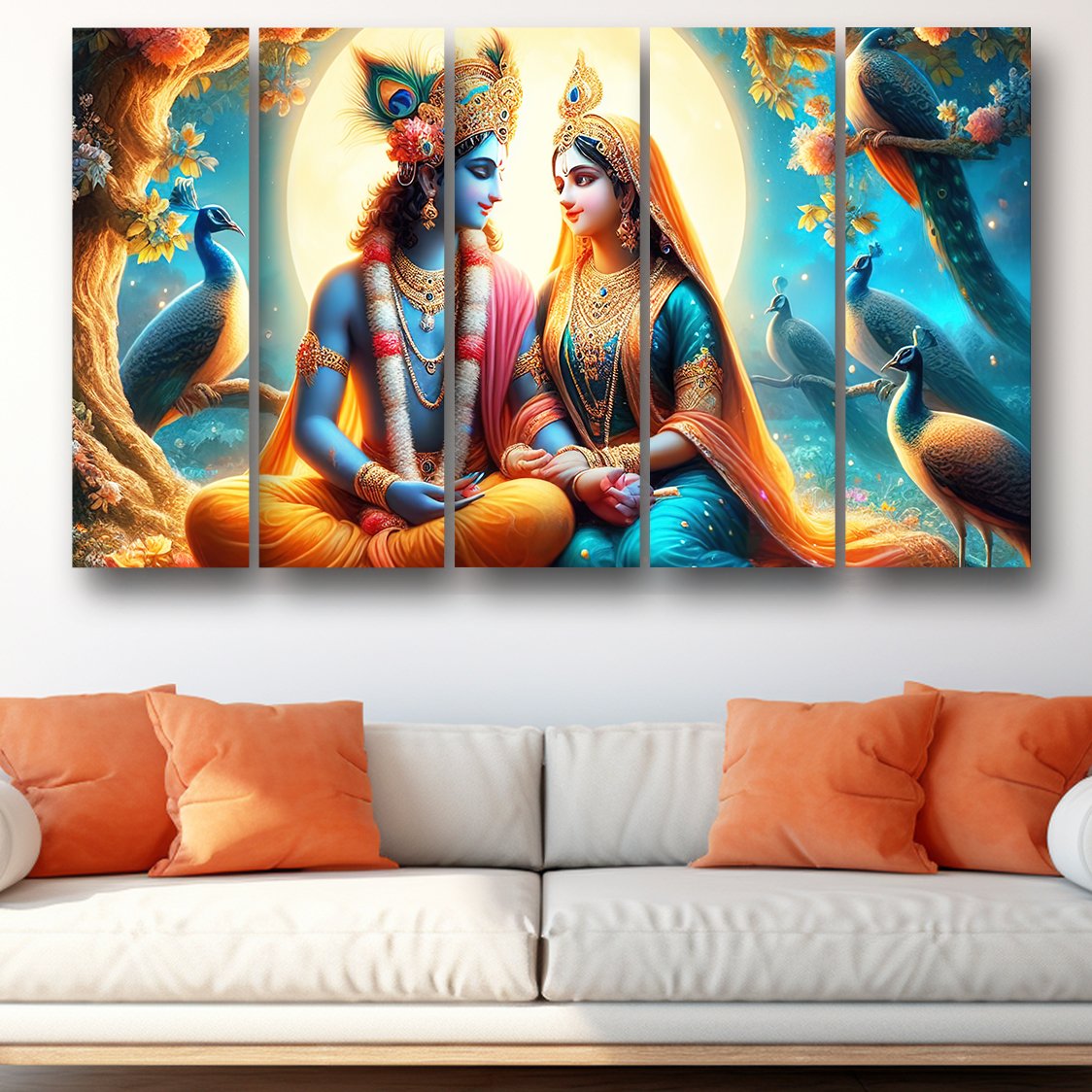 Casperme Radha Krishna Wall Painting For Living Room for Bedroom, Hotels & Office Decoration (48×30 inhes)