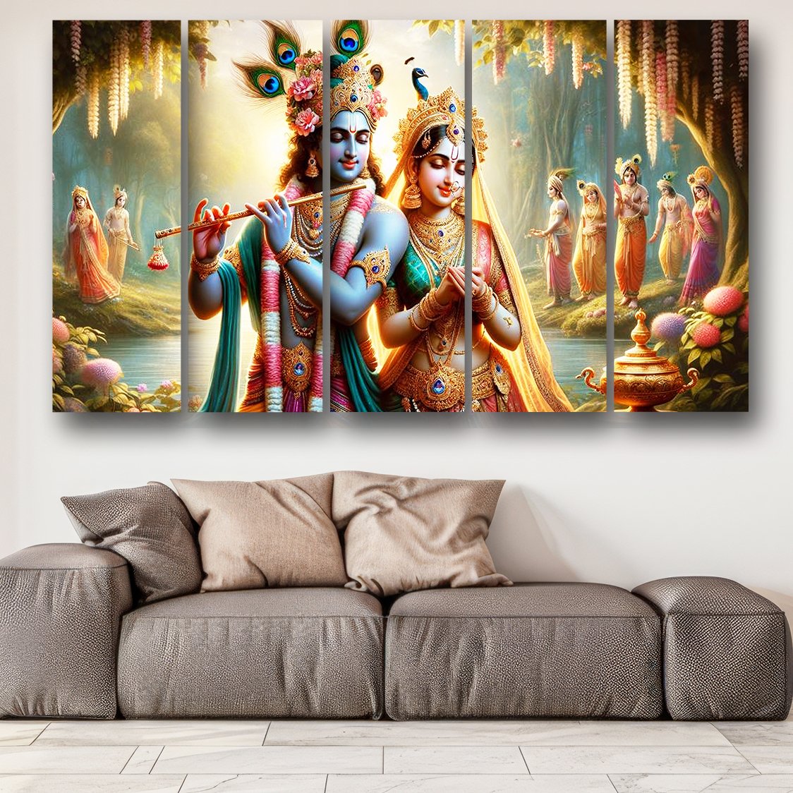 Casperme Radha Krishna Wall Painting For Living Room for Bedroom, Hotels & Office Decoration (48×30 inhes)