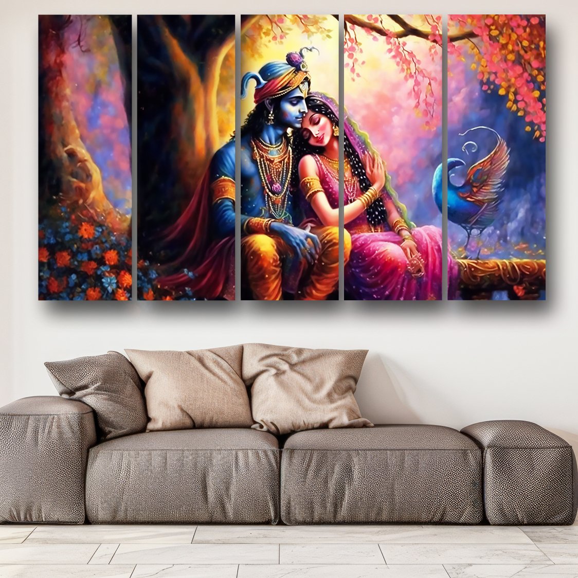 Casperme Radha Krishna Wall Painting For Living Room for Bedroom, Hotels & Office Decoration (48×30 inhes)