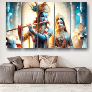 Casperme Lord Krishna Wall Painting For Living Room for Bedroom, Hotels & Office Decoration (48x30 inhes )