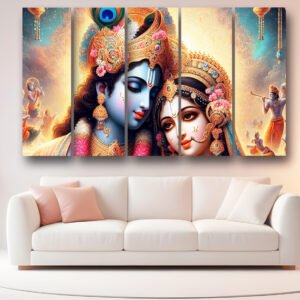 Casperme Radha Krishna Wall Painting For Living Room for Bedroom, Hotels & Office Decoration (48x30 inhes )