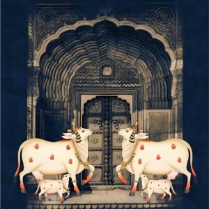 Casperme Kamdhenu Cow Vastu Prosperity Cotton Canvas Wall Painting For Living Room for Bedroom, Hotels & Office Decoration (Copy)