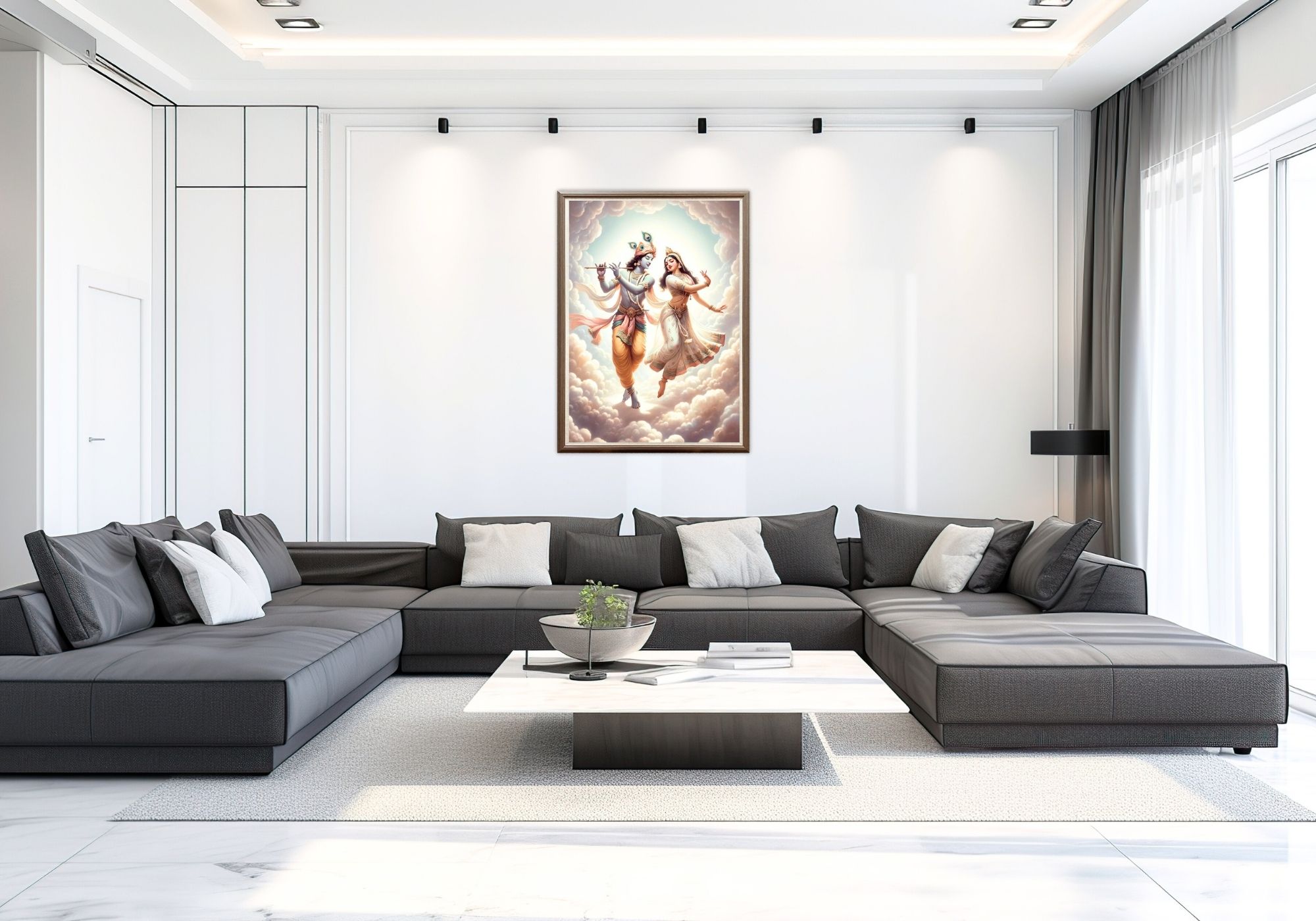 Casperme Radha Krishan Photo Frame Painting For home and Wall Decoration Big Size Framed, Ideal For Bedroom, Hotels & Office - Image 5