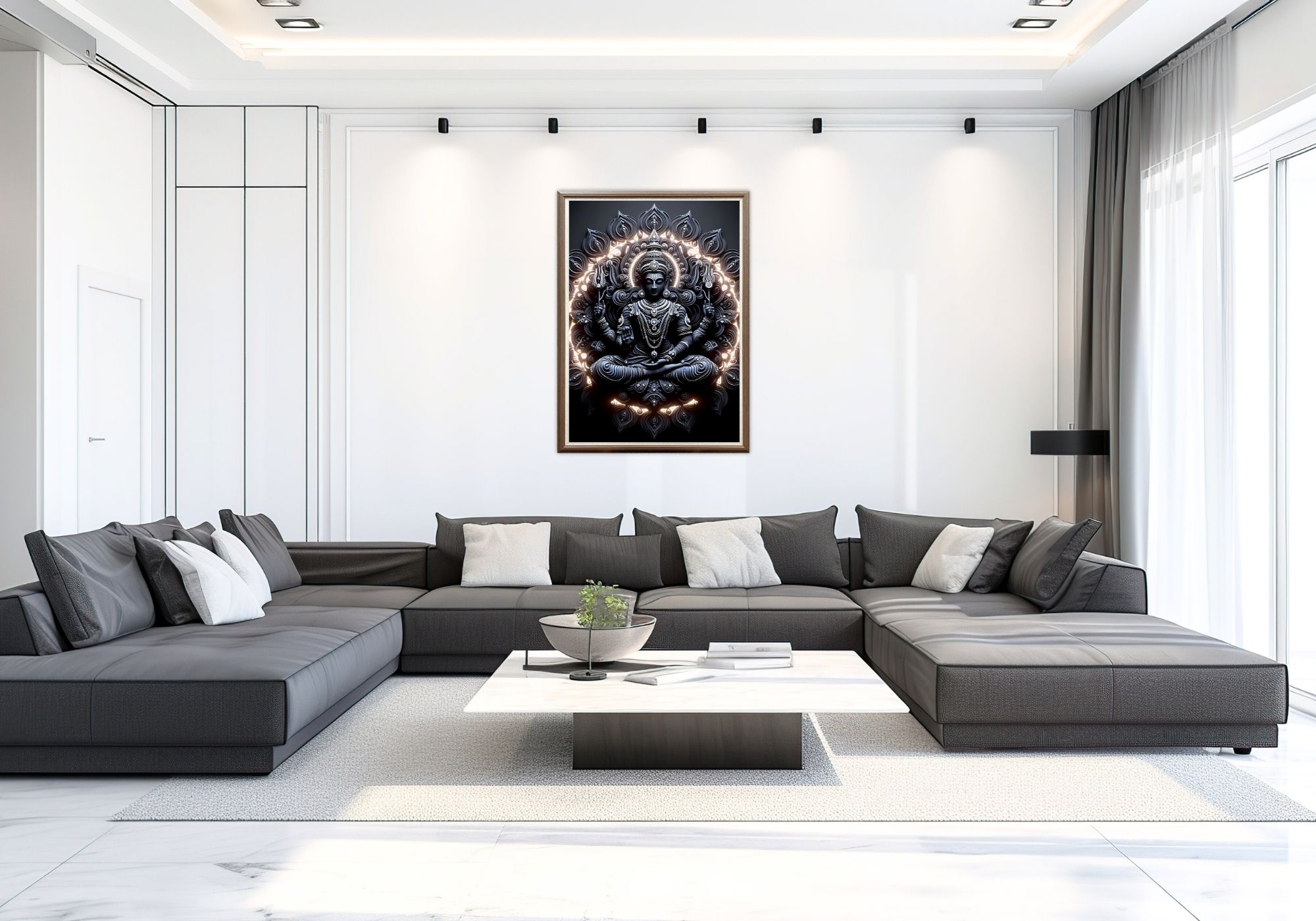 Casperme Krishan ji Photo Frame Painting For home and Wall Decoration Big Size Framed, Ideal For Bedroom, Hotels & Office - Image 3