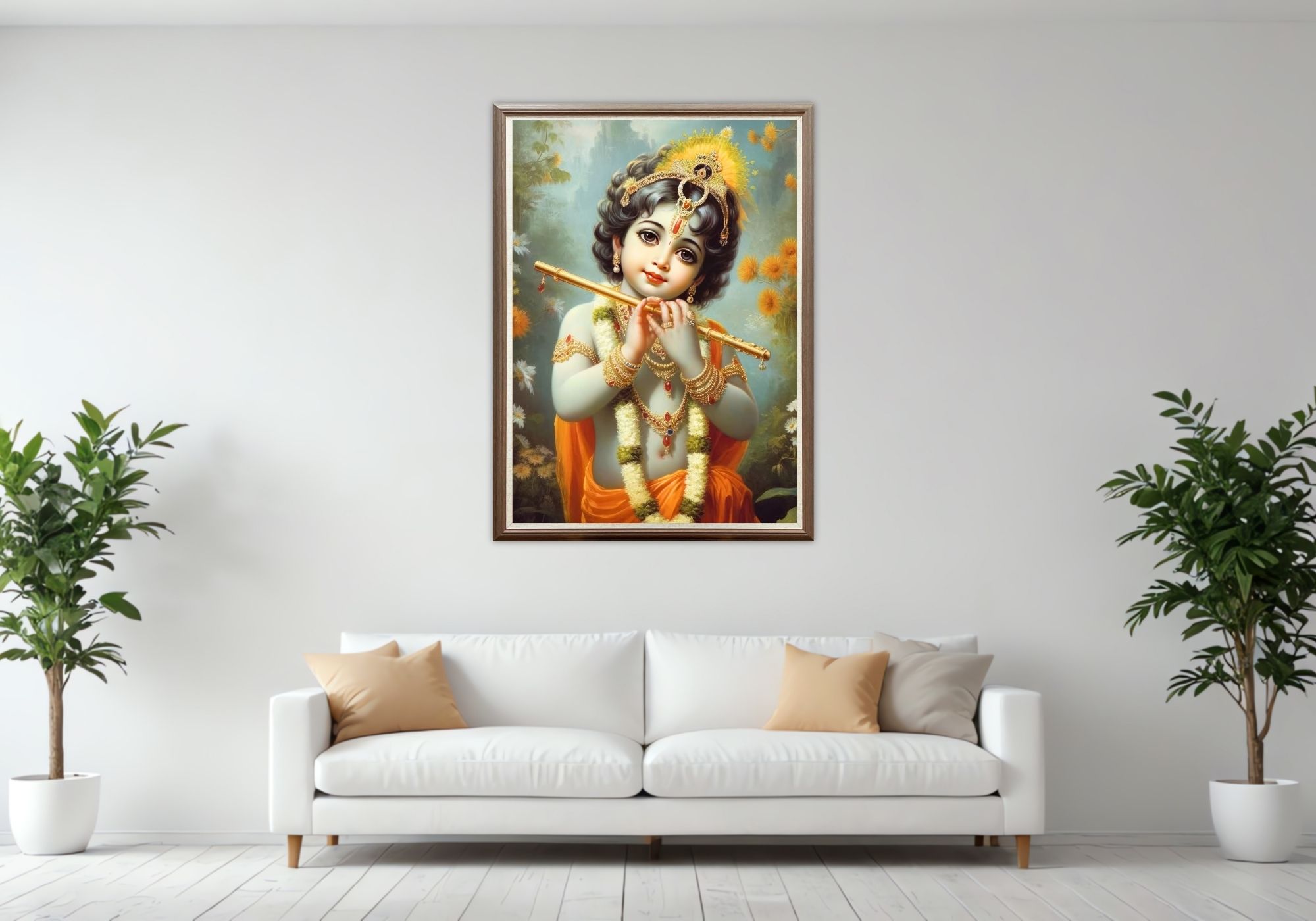 Casperme Krishan ji Photo Frame Painting For home and Wall Decoration Big Size Framed, Ideal For Bedroom, Hotels & Office - Image 4