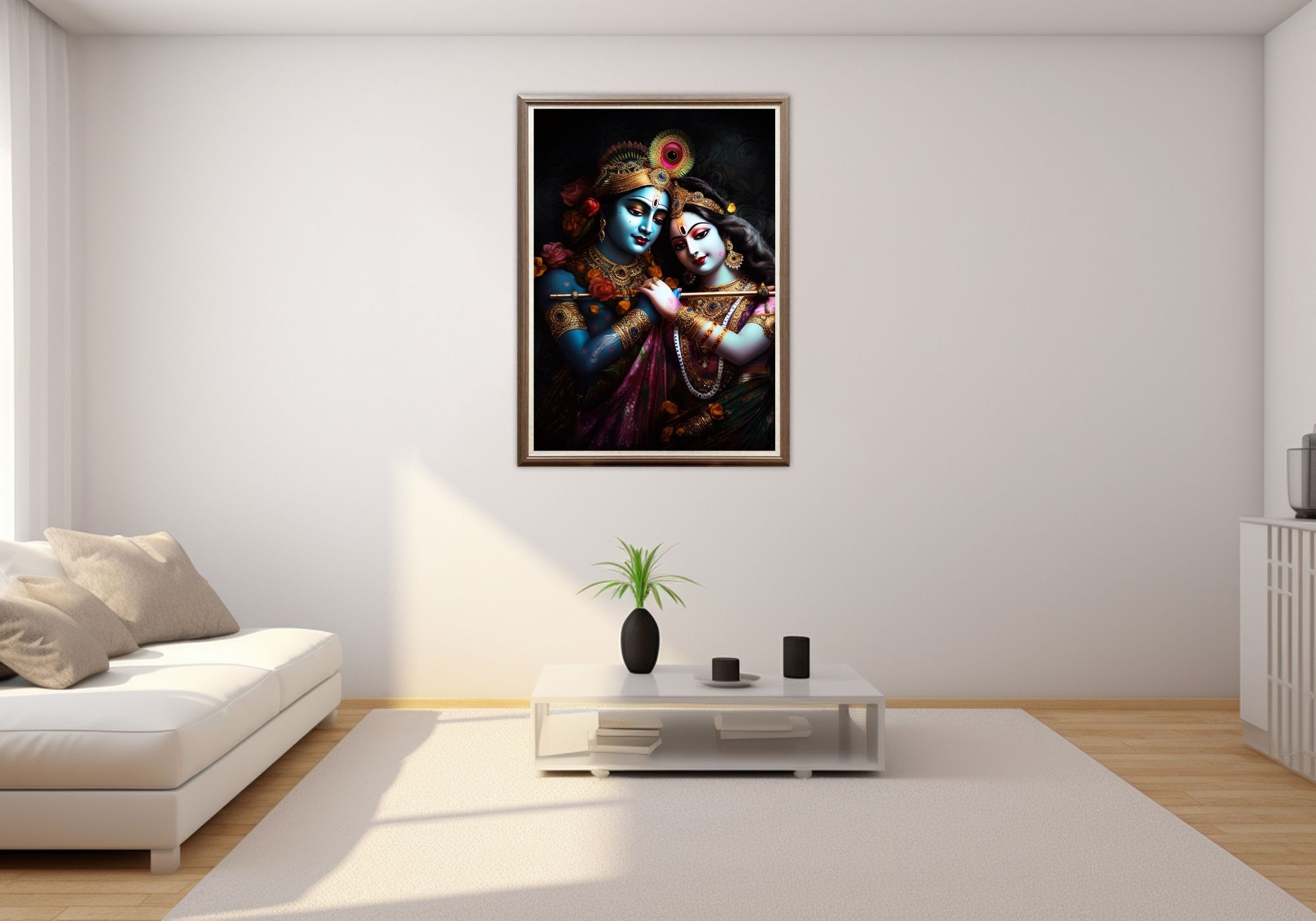 Casperme Radha Krishan Photo Frame Painting For home and Wall Decoration Big Size Framed, Ideal For Bedroom, Hotels & Office - Image 5