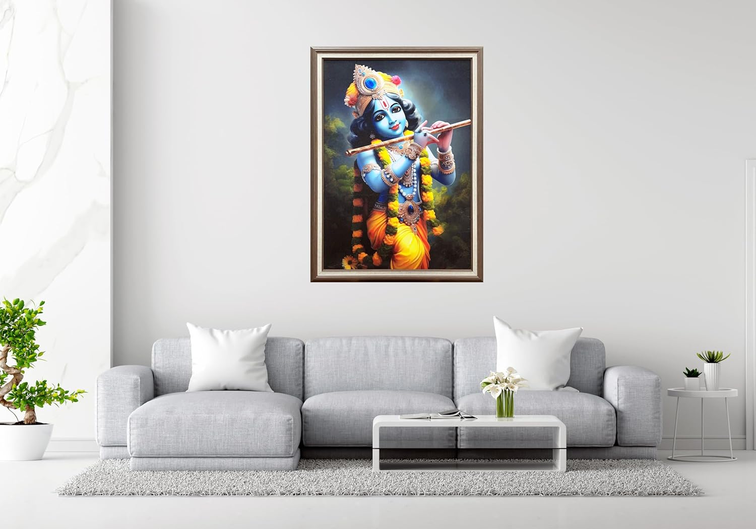 Casperme Krishamn ji Photo Frame Painting For home and Wall Decoration Big Size Framed, Ideal For Bedroom, Hotels & Office - Image 3