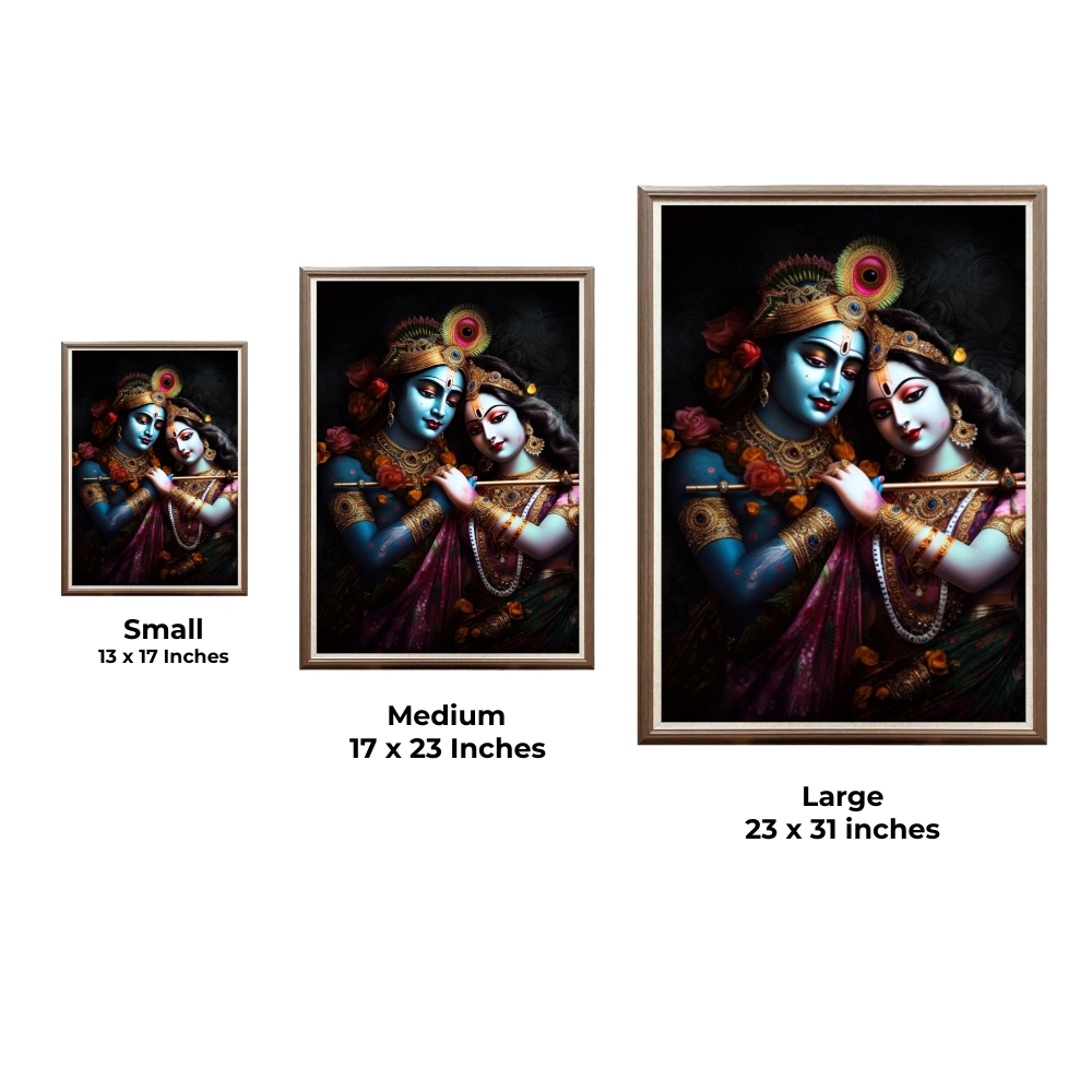 Casperme Radha Krishan Photo Frame Painting For home and Wall Decoration Big Size Framed, Ideal For Bedroom, Hotels & Office - Image 2