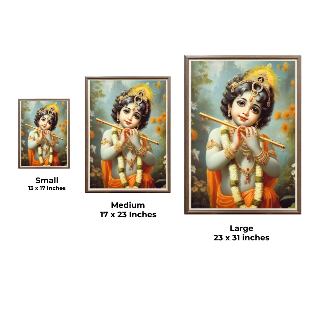 Casperme Krishan ji Photo Frame Painting For home and Wall Decoration Big Size Framed, Ideal For Bedroom, Hotels & Office - Image 2