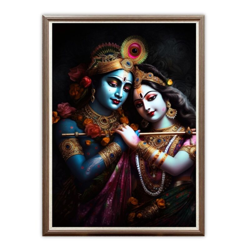 Casperme Radha Krishan Photo Frame Painting For home and Wall Decoration Big Size Framed, Ideal For Bedroom, Hotels & Office