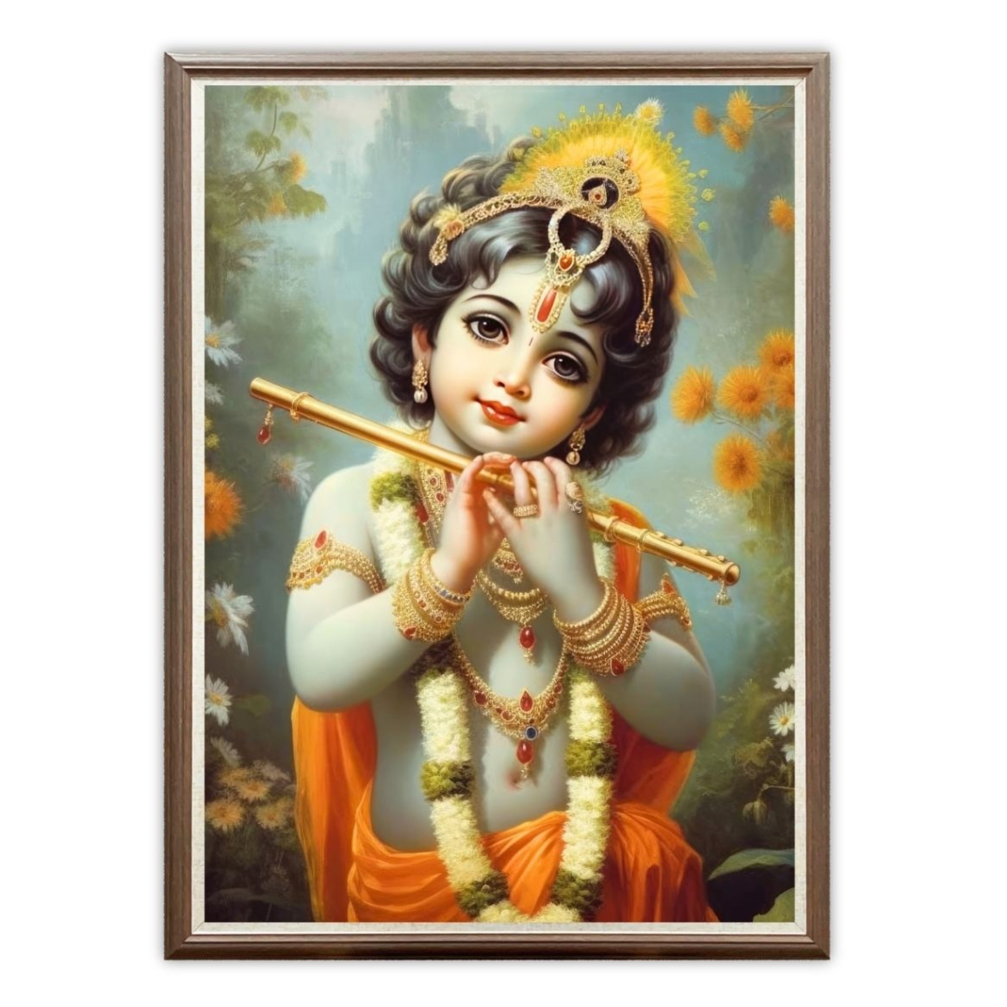 Casperme Krishan ji Photo Frame Painting For home and Wall Decoration Big Size Framed, Ideal For Bedroom, Hotels & Office