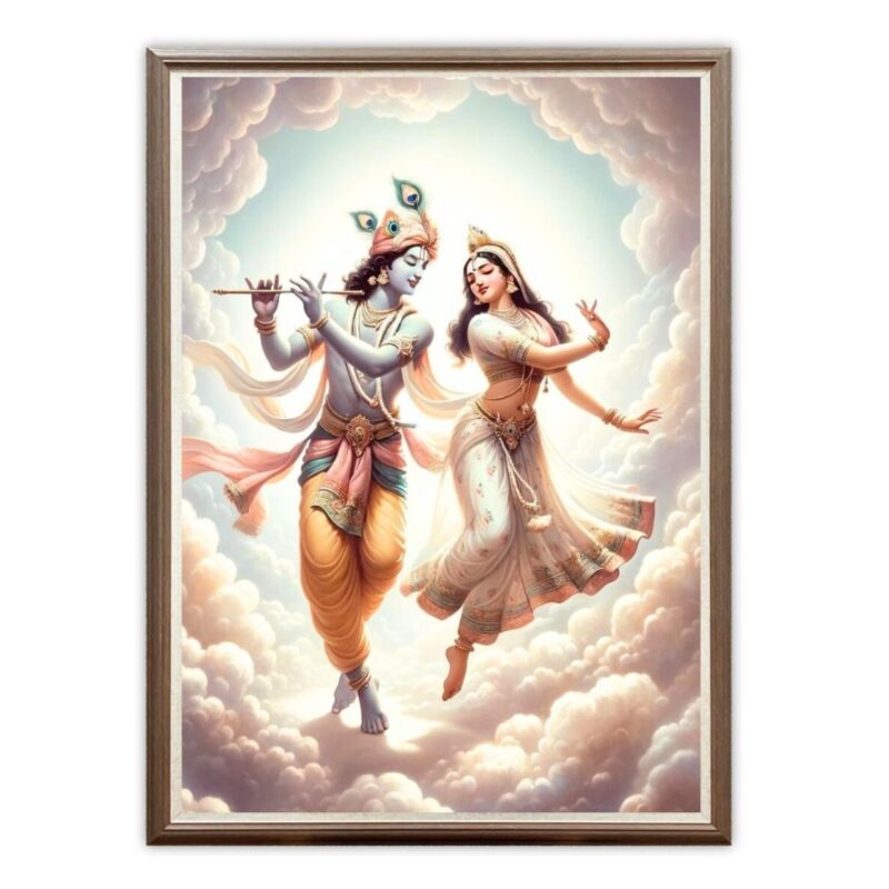 Casperme Radha Krishan Photo Frame Painting For home and Wall Decoration Big Size Framed, Ideal For Bedroom, Hotels & Office