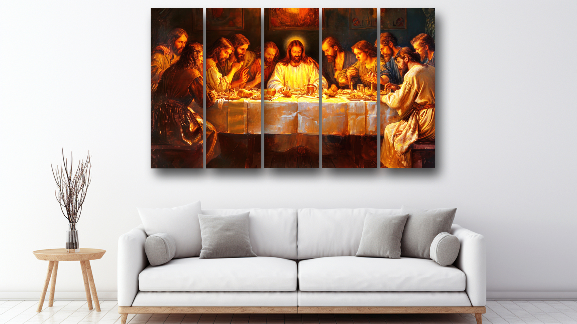 Casperme jesus Wall Painting Framed Big Size For Living Room, Home, office & Wall Decor, 48 x 30 inches set of 5 - Image 4