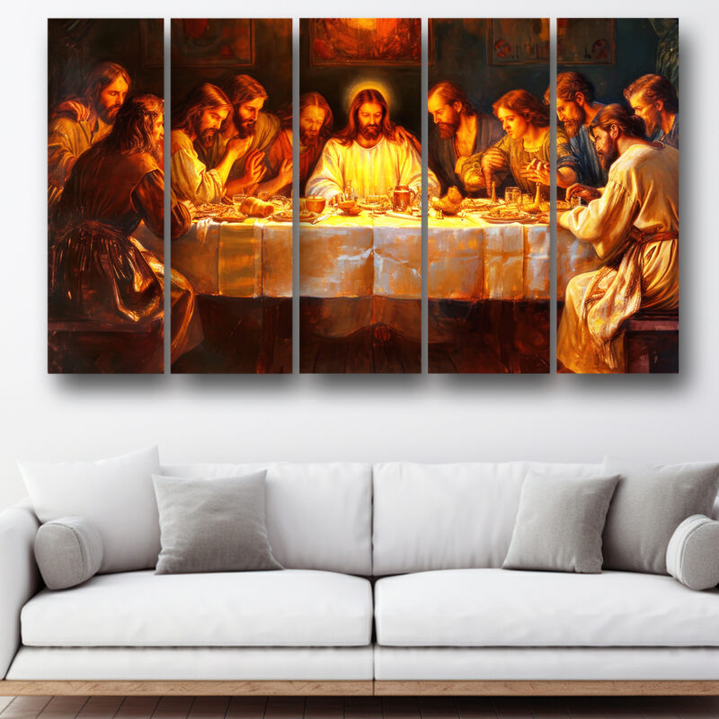 Casperme jesus Wall Painting Framed Big Size For Living Room, Home, office & Wall Decor, 48 x 30 inches set of 5