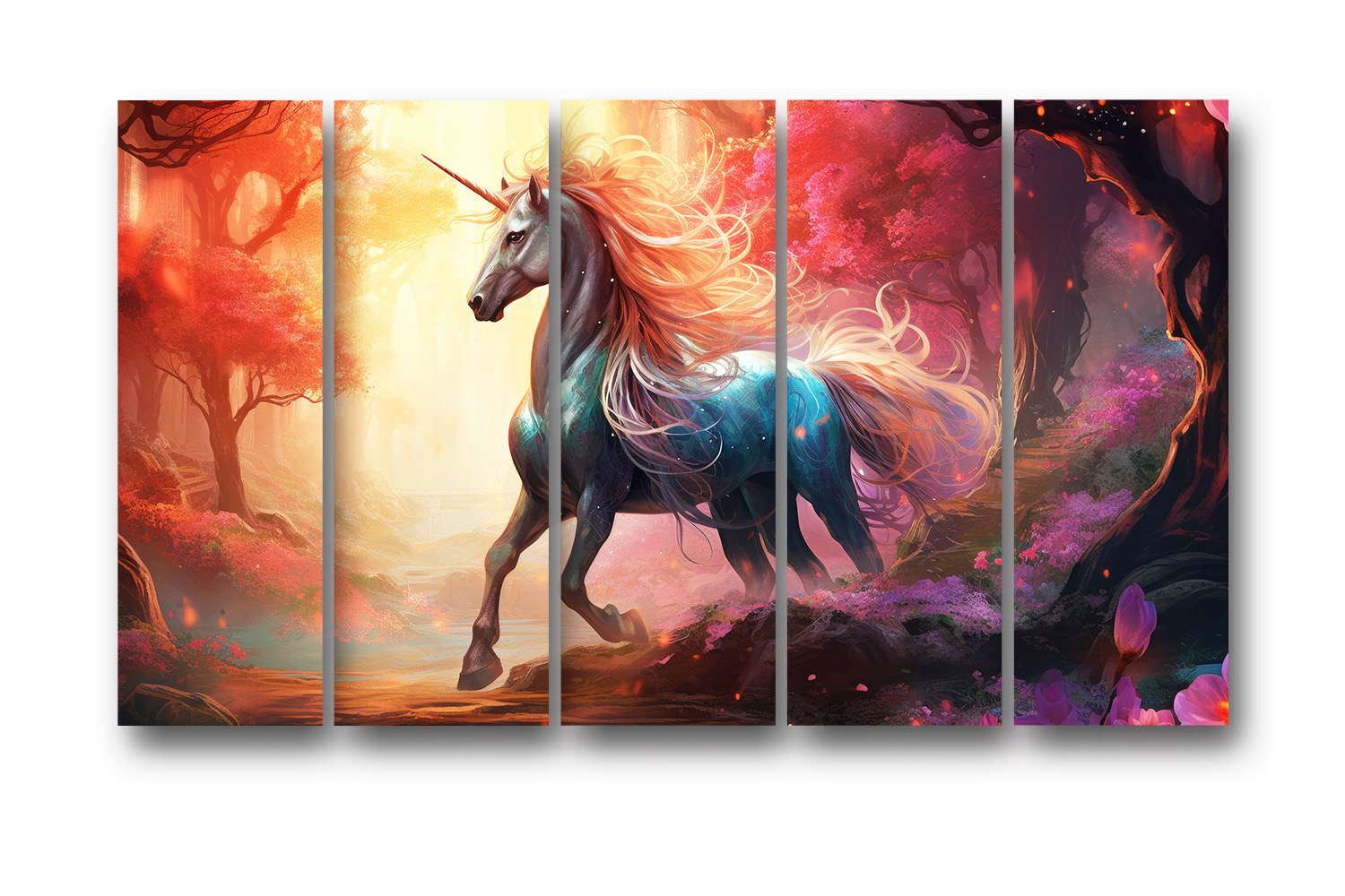 Casperme Horse Wall Painting Framed Big Size For Living Room, Home, office & Wall Decor, 48 x 30 inches set of 5 - Image 2