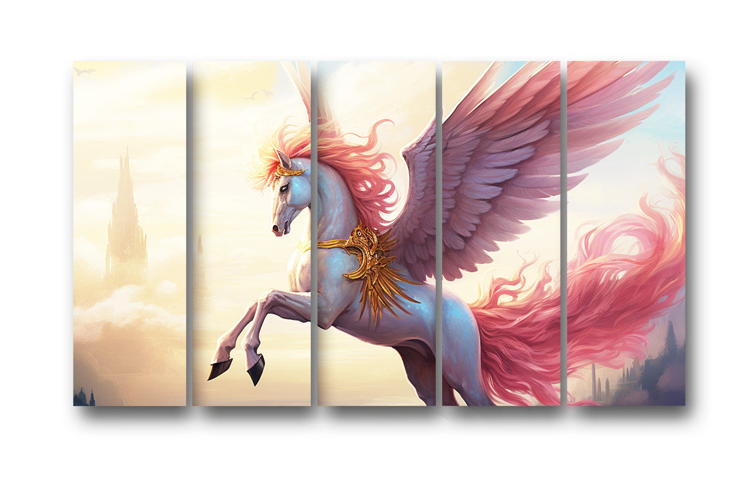 Casperme Horse Wall Painting Framed Big Size For Living Room, Home, office & Wall Decor, 48 x 30 inches set of 5 - Image 2