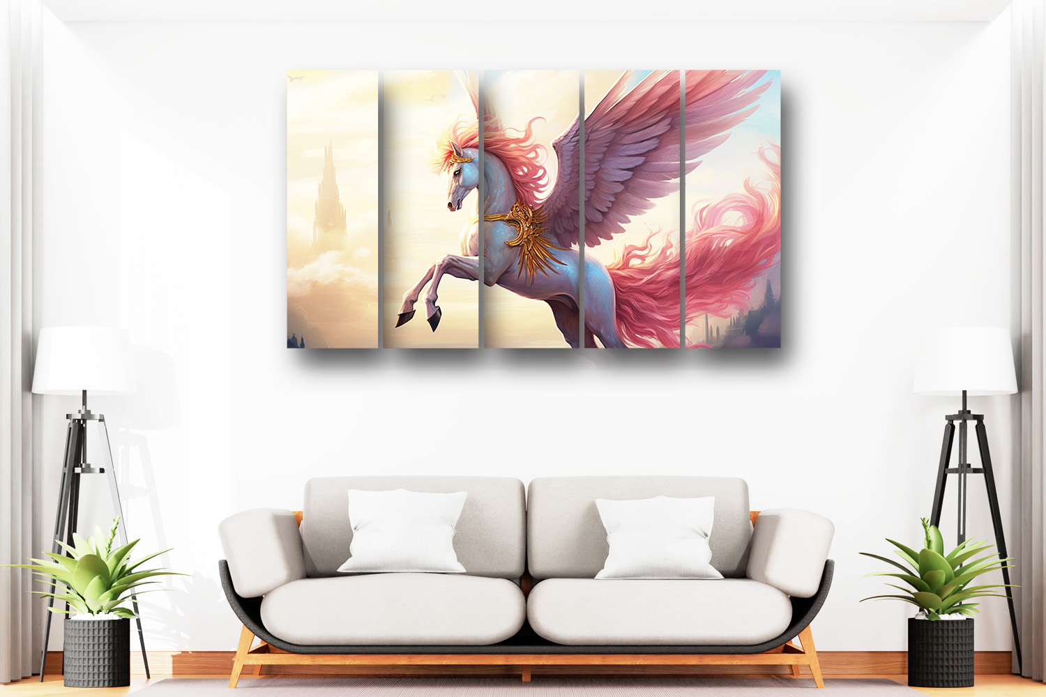 Casperme Horse Wall Painting Framed Big Size For Living Room, Home, office & Wall Decor, 48 x 30 inches set of 5 - Image 4
